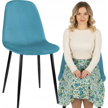 Jídelní židle Židle Szchara modrý velur 1 ks