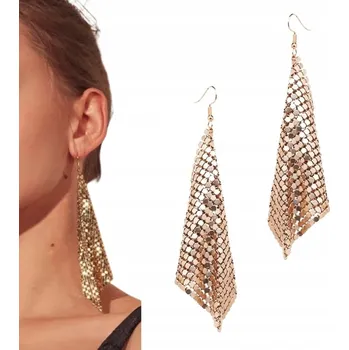 Náušnice Zlaté náušnice délky 10 cm, lehké, ozdobné, efektní, večerní, lesklé