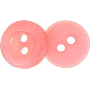 Knoflík Knoflíky Žirovnice Knoflík 1 cm růžový lesklý 2 dírky 366285L, sada 6 ks