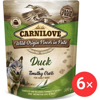 Carnilove Dog Pouch Paté Duck with Timothy Grass 6 × 300 g