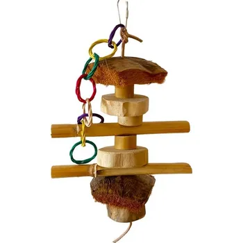 Hračka pro ptáka Terra International Jungle kebab s ratanovým řetízkem 40 × 11 cm