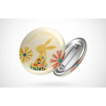 Velikonoční placka žlutý zajíc Průměr placky: 25 mm