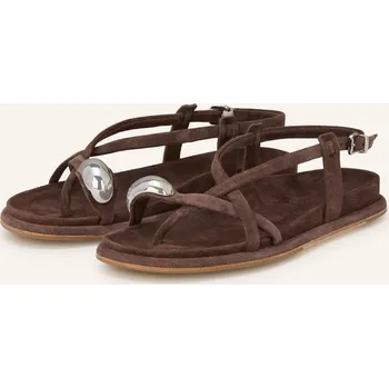 Dámské sandále Kennel & Schmenger Rozdělovač Prstů Aily, tmavě hnědá / stříbrná