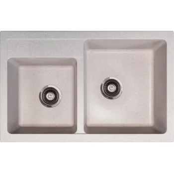 Nerezový dřez Metalac Granit X Quadro Plus 2D dvou s vaničkou, béžový