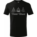 Vánoční dětské tričko stromečky Barva: Černá, Velikost: 6