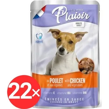 Plaisir Dog kapsička kuřecí se zeleninou 22 × 100 g