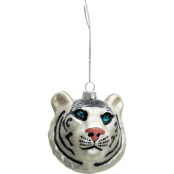 Vánoční dekorace CLAYRE & EEF Vánoční ozdoba - Hlava Tygra bílého