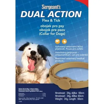 Antiparazitikum pro psa Sergeant´s Dual antiparazitní obojek pro střední psy 60 cm