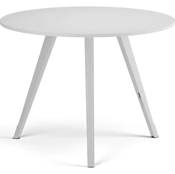 Konferenční stolek Konferenční stůl PRIMO ZEN, průměr 100 cm, bílá podnož, bílá