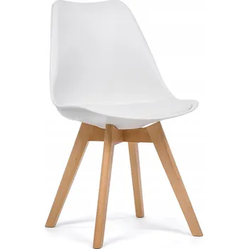 Jídelní židle SKANDINÁVSKÁ ŽIDLE S POLŠTÁŘEM DSW DUBLIN BÍLÁ