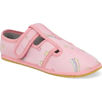 Dívčí bačkory Barefoot dětské přezůvky KTR - Duha růžové Velikost: 24