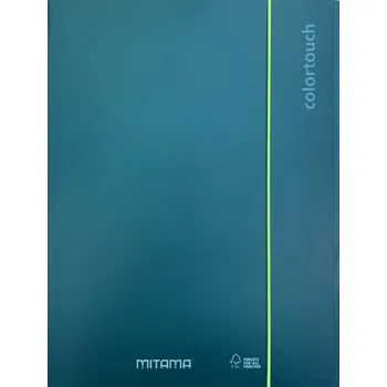 MITAMA A4 s gumičkou a chlopněmi, metalická tmavě zelená