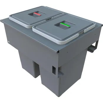 Odpadkový koš Elletipi SQUARE 2.0 výsuvný vestavný koš 24+24 l