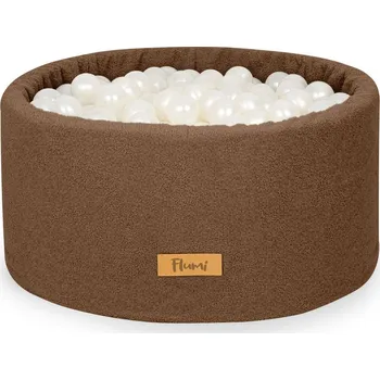 Dětský bazének Flumi Bazének s míčky 200 ks bouclé hnědý, perlové míčky