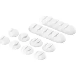 AlzaPower Cable Clips Mix 10 pcs bílý