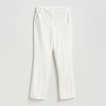 Dámské kalhoty Reserved - Kalhoty s puky - bílá - 022KK-00X - 022KK-00X-L