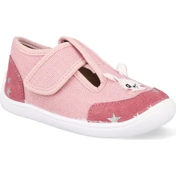 Dívčí bačkory Barefoot dětské přezůvky 3F - Elf Bunny růžové Velikost: 24