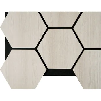 Stavební materiál Fired Up Akustický dřevěný šestiúhelníkový panel Fuse, dekor bílého dubu