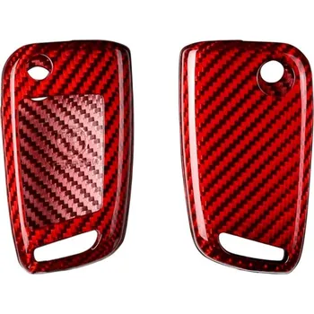 T-carbon pro Škoda Octavia, VW Golf 8 se základním klíčem, červený karbon