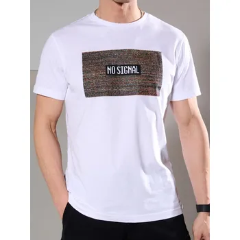 Sinsay - Tričko s krátkými rukávy a potiskem - bílá - 8681I-00X - 8681I-00X-S