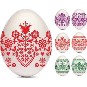 Velikonoční dekorace Dekorační fólie na vejce 12 ks - folklorní barva