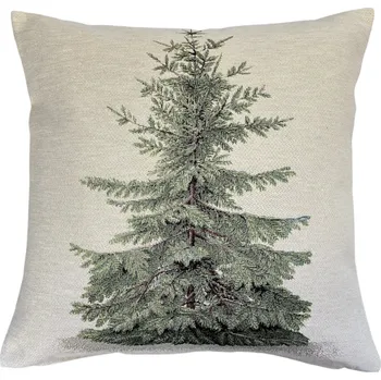 Povlečení Home of Christmas Gobelínový vánoční povlak na polštář s motivem Stromek s lurexem 45 × 45 cm