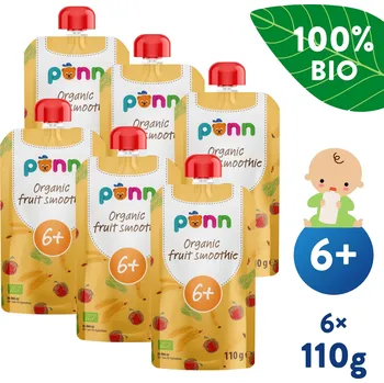 Dětská výživa SALVEST Ponn BIO Ovocné smoothie s ananasem 6× 110 g