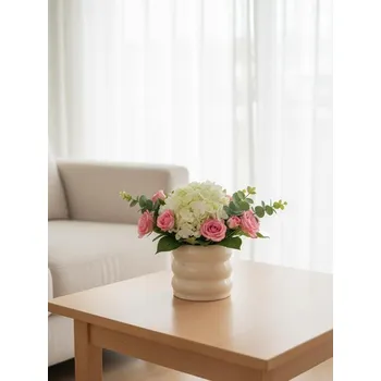 Květináč Sinsay - Keramický květináč s vlnitým tvarem - béžová - 019JD-08X - 019JD-08X-ONE