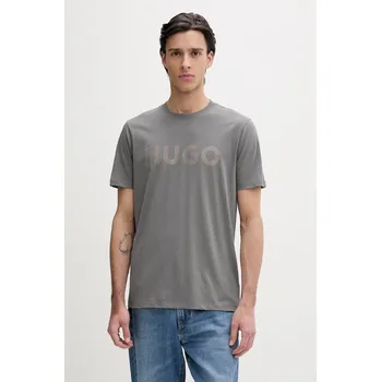 Bavlněné tričko HUGO 50467556 šedá 90E, vel. XXL