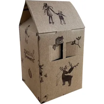 Vánoční dekorace BE NICE Dárková krabička přírodní, na cukroví, hnědá, 3 ks