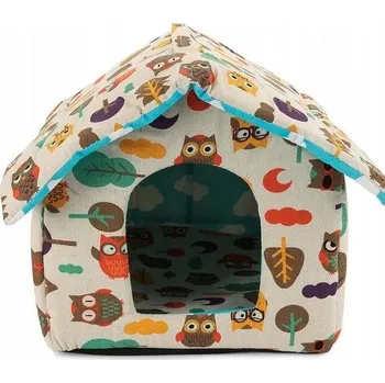 Verk 19004 Domeček pro psa, kočku 33×29×33 cm sovy barevné