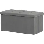 Taburet s úložným prostorem, šedá manšestrová látka 37 × 77 × 38 cm
