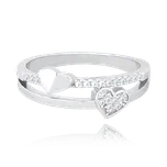 2505 MINET Stříbrný srdíčkový prsten LOVE se zirkony Velikost obvod (mm): 58