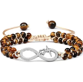 Náramek Wrap Q1 Dámský korálkový wrapový náramek nekonečno XHB 26