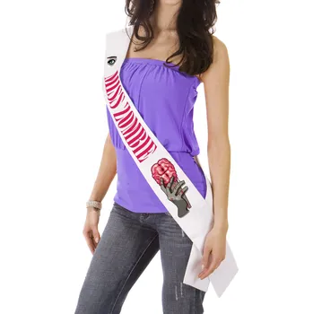 Party dekorace Halloweenská šerpa zombie mozek Barva: Meruňková