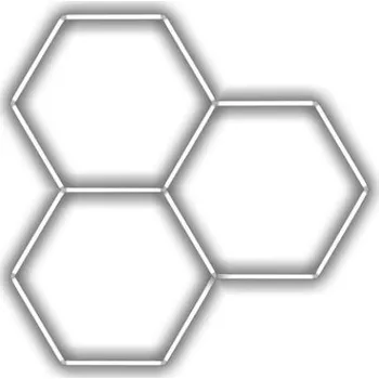 LED osvětlení Escape6 Kompletní LED hexagonové svítidlo bílé 4500 K, rozměr 3 elementy 168 × 166 cm