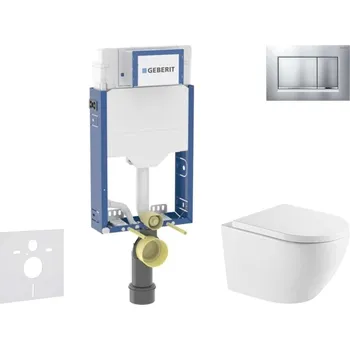 Geberit Kombifix - Set předstěnové instalace, klozetu Oudee a sedátka softclose, tlačítko Sigma20, lakovaný chrom mat/chrom SANI15CA2107