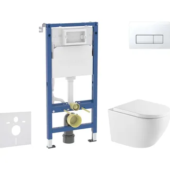 WC sada Geberit Duofix - Set předstěnové instalace, klozetu Oudee a sedátka softclose, tlačítko Delta50, alpská bílá SANI11CA31136