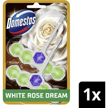 WC čistič DOMESTOS Aroma Lux White Rose Dream s koncentrovanými esenciálními oleji 2 × 50 g