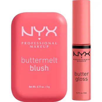 Kosmetika NYX PROFESSIONAL MAKEUP Buttermelt Blush 04 U Know Butta + Butter Gloss 05 Creme Brulee 8 ml