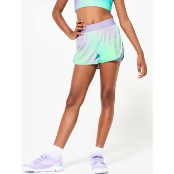 Pánské oblečení DECATHLON Dětské fitness kraťasy 2v1 8 LET FIALOVÁ|FIALOVÁ |RŮŽOVÁ