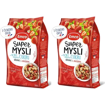 Emco Super mysli bez přidaného cukru s jahodami 2 x 500g