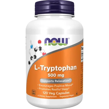 Doplněk stravy NOW FOODS L-Tryptophan, 500 mg, 120 rostlinných kapslí