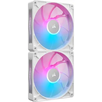 PC ventilátor Corsair iCUE LINK RX140 RGB MAX White Dual Fan Kit