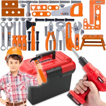 Obraz Sada pro malé kutily - kufřík s nářadím, dílna v kufříku