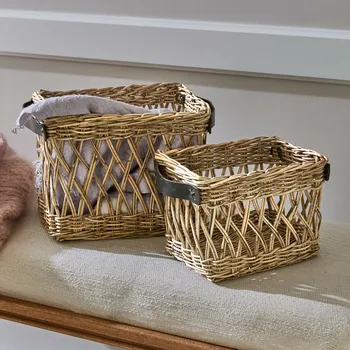 Úložný box Košíky, 2dílná sada Lorviano, hnědá,