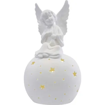 Vánoce EMOS LED keramický anděl, 29 cm, 2x AA, vnitřní, teplá bílá