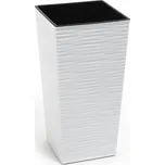 LAMELA Květináč FINEZIA DLUTO - vroubek, 30 × 30 cm, bílý