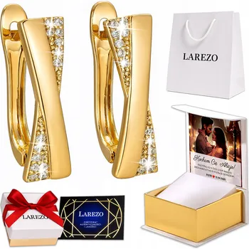 Náušnice Zlaté elegantní dámské Náušnice se zirkony na patentovém zapínání (biglu) STŘÍBRO 925