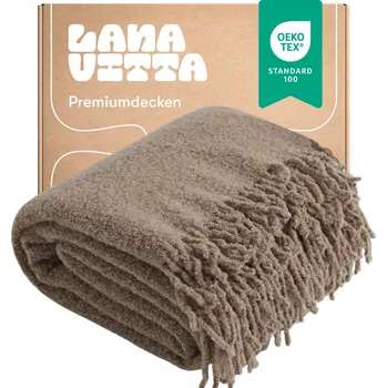 Prostěradlo Deka Lanavitta vlněná 140 cm x 200 cm béžová